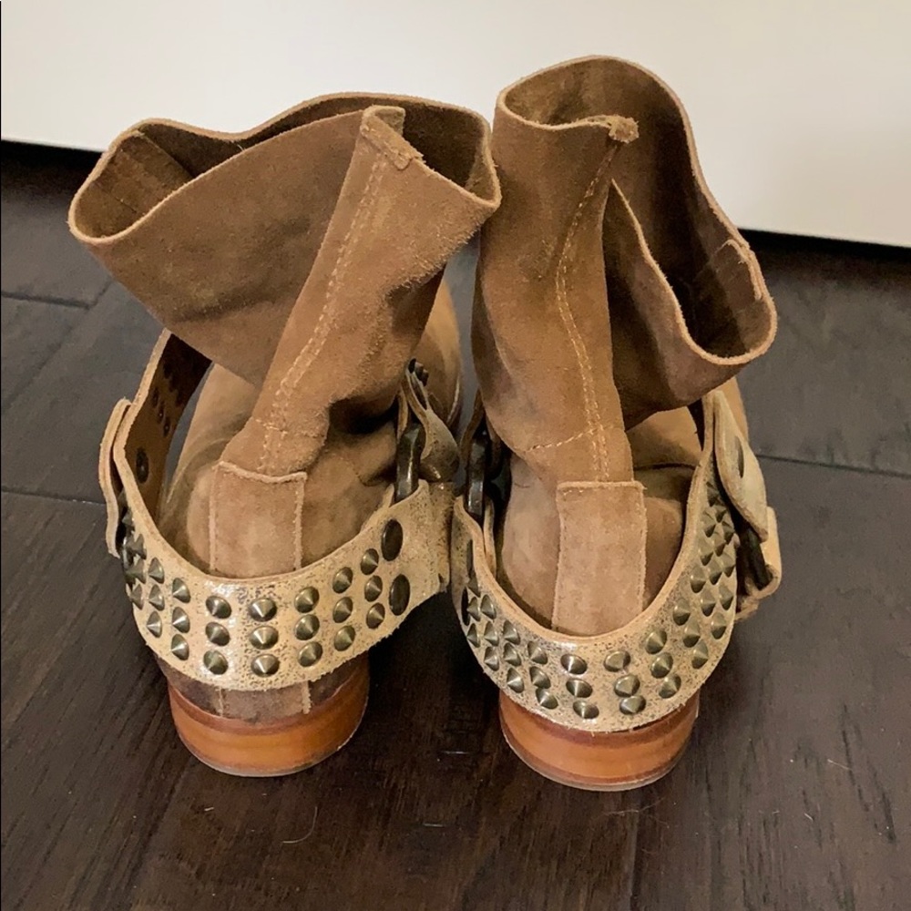 ❤️Zadig & Voltaire Brown Suede Studded Ankle Boot